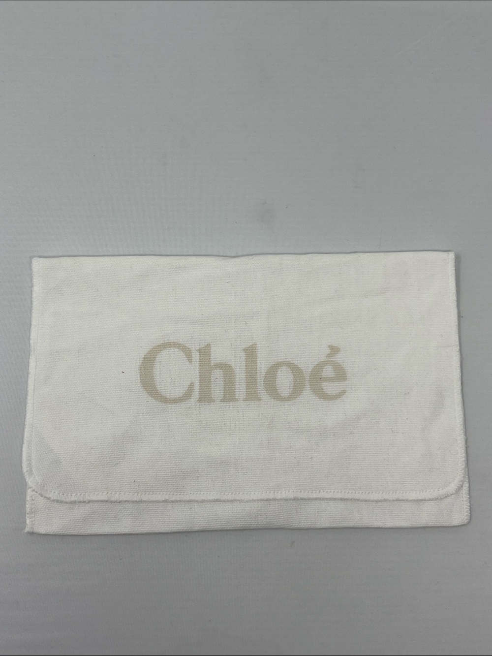 Chloé White Canvas Dust Bag with Beige Logo